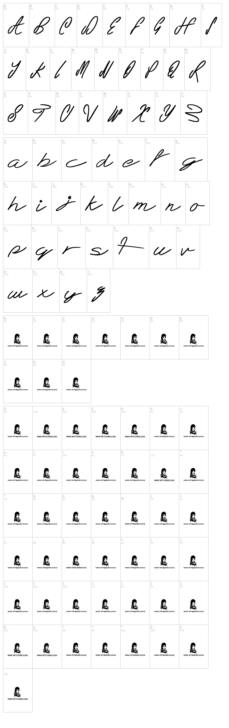 Teddy Bear font map